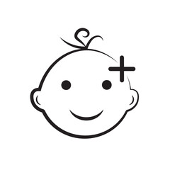 baby toddler babies logo vector hipster retro vintage label illustration
