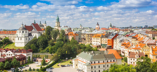 Fototapeta premium Panoramic skyline of the historic city center of Lublin, Poland