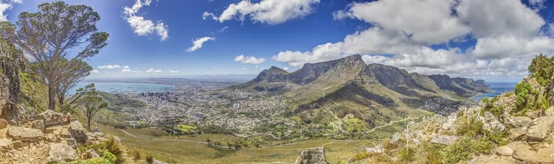 Fototapete Tafelberg Panoramic picture of Cape Town taken from Lions Head mountain