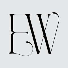 Initial Letter EW Logo Design Creative Elegant Style