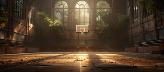 court for playing basketball - obrazy, fototapety, plakaty