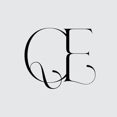 Initial Letter QE Logo Design Creative Elegant Style
