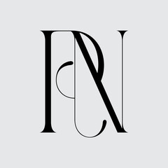 Initial Letter PN Logo Design Creative Elegant Style