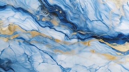 Abstract marble wallpaper background , luxury marble texture gold and blue tone. Generative Ai