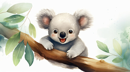 Smiling Koala Clipart Watercolor