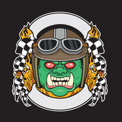 motorcycle club logo vector art illustration goblin club design