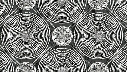 seamless hand drawn geometric concentric circles pattern abstract barnacle or coral sea life motif...