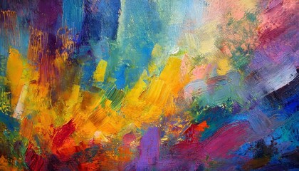 abstract colorful oil painting on canvas texture hand drawn brush stroke oil painting background...