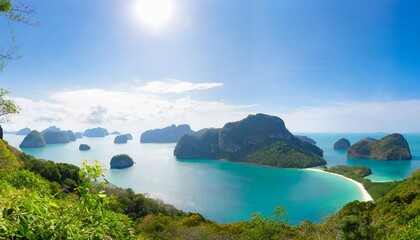 ang thong national marine park angthong marine park surat thani thailand southeast asia beautiful tropical islands panoramic view paradise nature landscape seascape panorama vacation travel