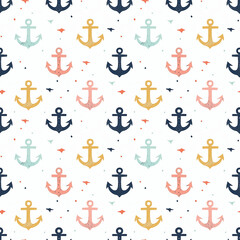 Anchors seamless pattern. Can be used for gift wrapping, wallpaper, background