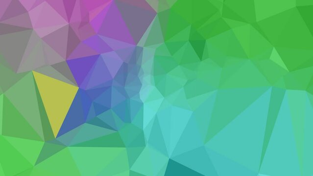 Energetic Spirals in Low Poly Motion: Dynamic Abstract Triangle Ballet of Vibrant Colors