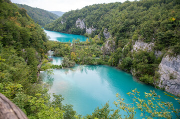 Fototapeta na wymiar Plitvice Lakes National Park, is the oldest and the largest national park in the Republic of Croatia. The exceptional natural beauty of this area has always attracted nature lovers. 