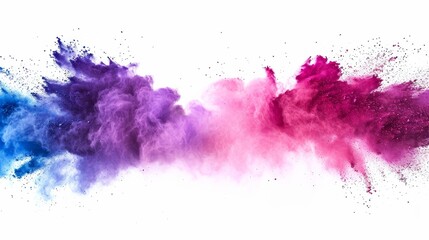 splashing colorful powder on frame on white background   