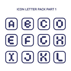 Flat Icon letter part 1