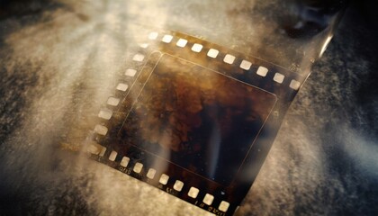 macro of old 35mm film melting