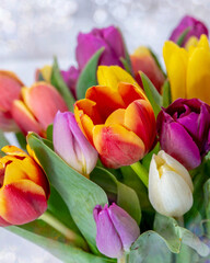 bouquet of colorful tulips