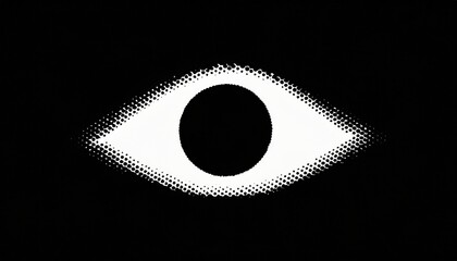 eye dotted halftone black and white for collage png