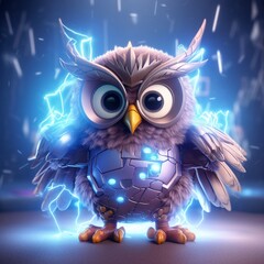 3d rendering magical cartoon owl picture ultra HD wallpaper