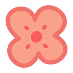 pink blooming cherry blossoms or sakura. minimal flat design. Vector clip art illustration.