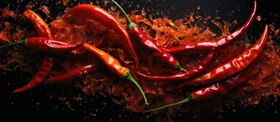 Fotobehang Spicy, fiery pepper. © AkuAku