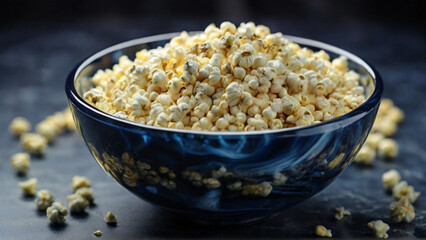 Blue Bowl Of Popcorns - Popcorn Day