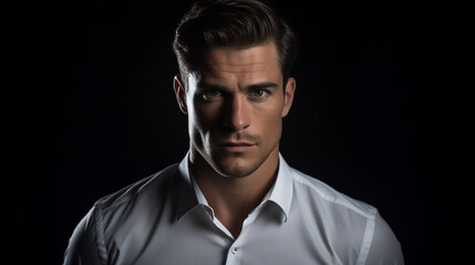Obraz premium A male model on a black background