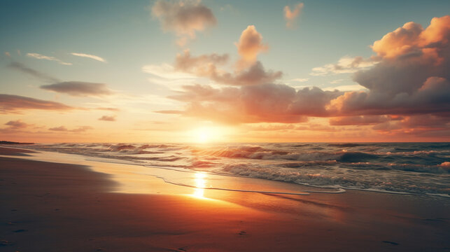 Sunset on a sea beach