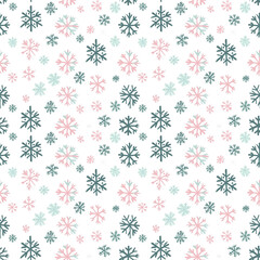 Snowflakes seamless pattern. Can be used for gift wrapping, wallpaper, background