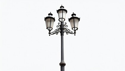 Fototapeta na wymiar photo of street lamppost isolated over white background