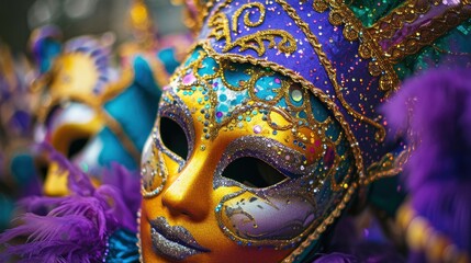 The dazzling and colorful Mardi Gras carnival scenery wallpaper