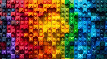 a building made up of legos and other colorful items - obrazy, fototapety, plakaty
