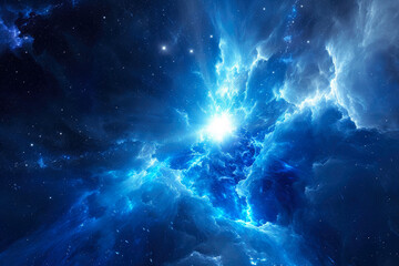 Celestial Cataclysm: Stellar Burst in Sapphire Hue