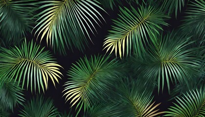 exotic tropical pattren tropical palm leaves dark background hand drawing 3d illustration dark tropical leaves wallpaper great for fabric wallpaper paper design