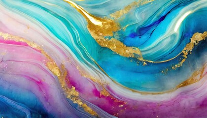 natural luxury abstract fluid art painting in liquid ink technique tender and dreamy wallpaper mixture of colors creating waves and golden swirls for posters other printed materials