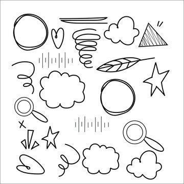 marker elements hand drawn scribble