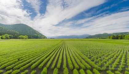 Fototapeta na wymiar wasabi plantation field in nagano japan