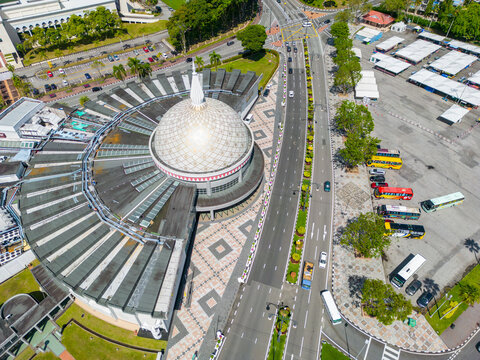 Royal Regalia Museum Aerial View. Bandar Seri Begawan, the capital of Brunei Darussalam. Borneo. Southeast Asia.
