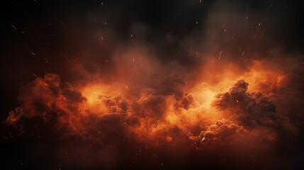 War abstract background with fire smoke and explosions. Ai Generated. 