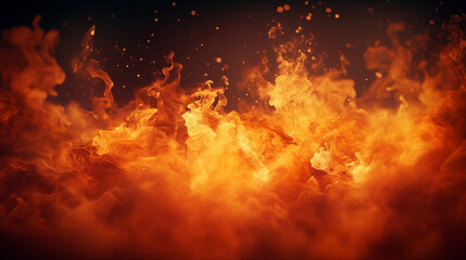 War abstract background with fire smoke and explosions. Ai Generated. 