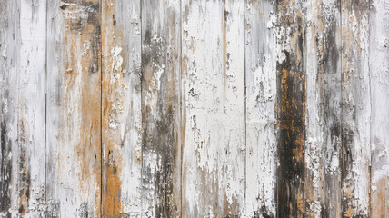 Obraz premium Vintage White Distressed Wood Background with Rusty Accents