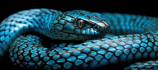 Obraz premium Sleek Blue Dalmatian Snake