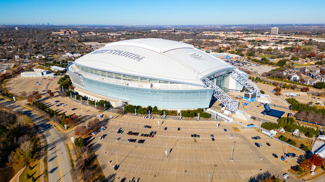 AT&T Stadium in Arlington, TX, completed in 2009, is home to the NFL Dallas Cowboys Football Team.