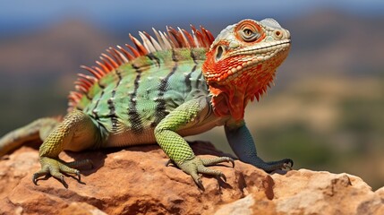 Fototapeta premium iguana on a rock