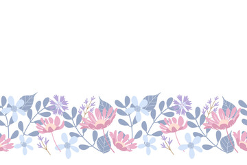 Floral pattern seamless. Spring summer pink flower batik pattern background border frame vector illustration. Flowers motifs. - obrazy, fototapety, plakaty