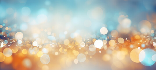 Dreamy Bokeh Lights, Blue, Beige, Amber, and White