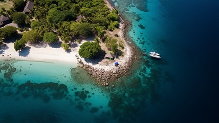 Beautiful aerial view shot tropical island photography