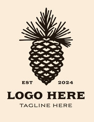 Vector illustration of an isolated Pine Cone