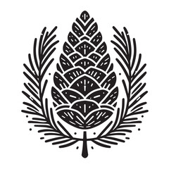 Vector illustration of an isolated Pine Cone
