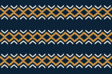 Ethnic Ikat fabric pattern geometric style.African Ikat embroidery Ethnic oriental pattern blue background. Abstract,vector,illustration.Texture,clothing,frame,decoration,motif.