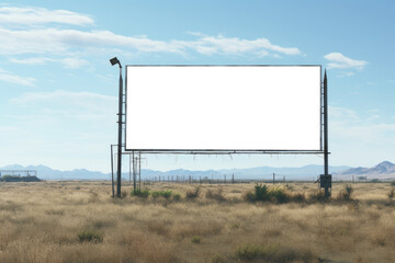 A large billboard stands near the road